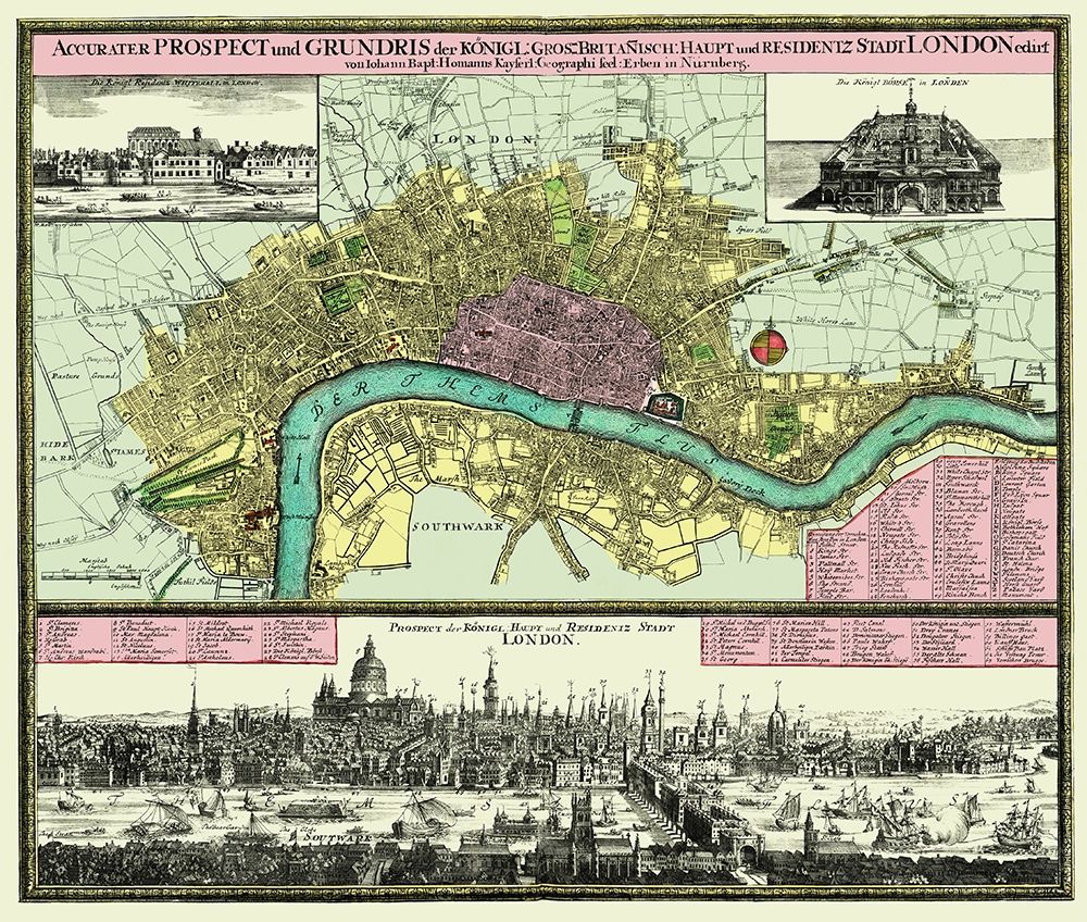Royal British Majority in London England art print by Visscher for $57.95 CAD
