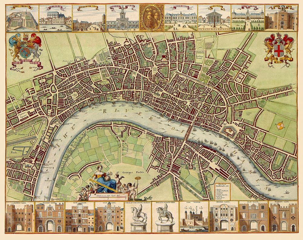London Thames River England - DeHooghe 1689 art print by De Hooghe for $57.95 CAD