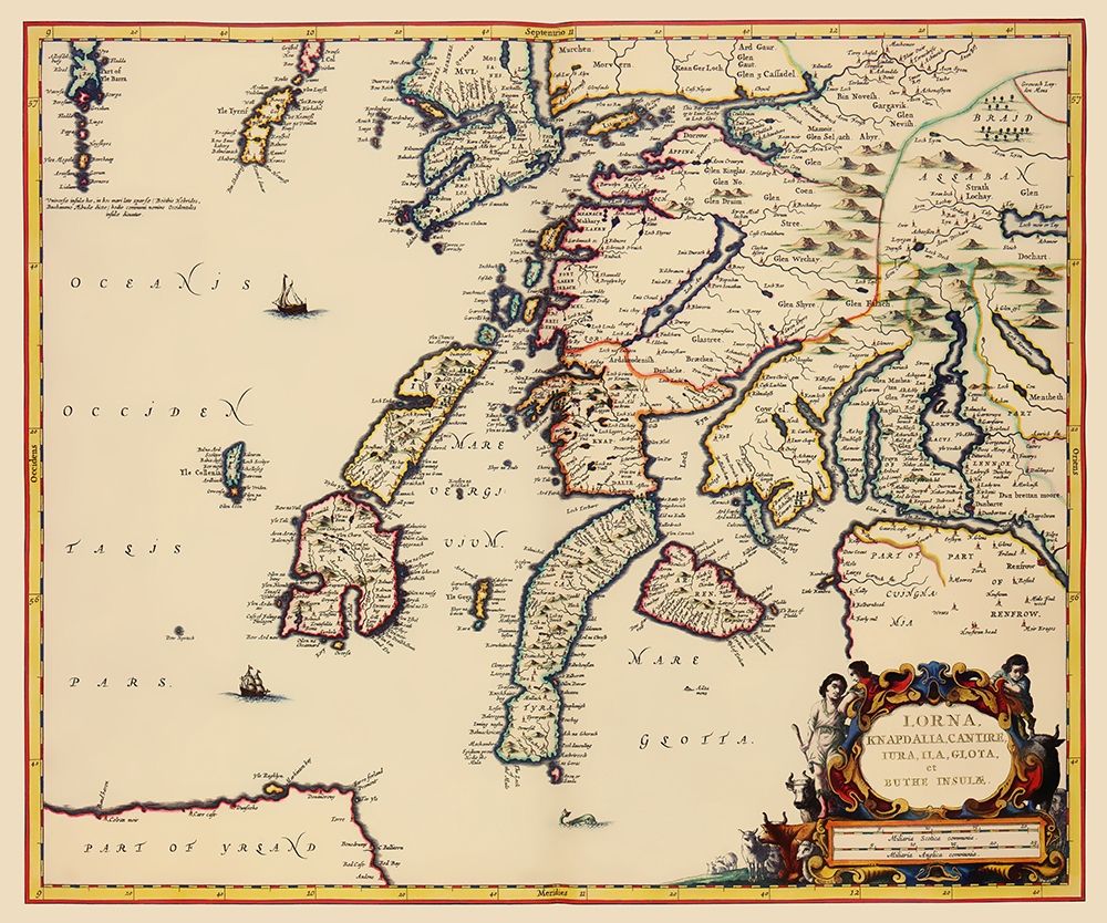 Lorna Lorne Scotland - Blaeu 1654 art print by Blaeu for $57.95 CAD