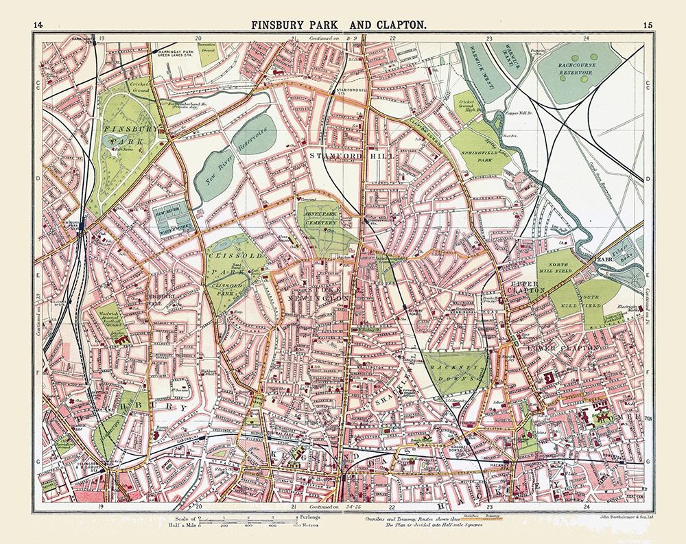 Finsbury Park Clapton London UK - Bartholomew 1921 art print by Bartholomew for $57.95 CAD