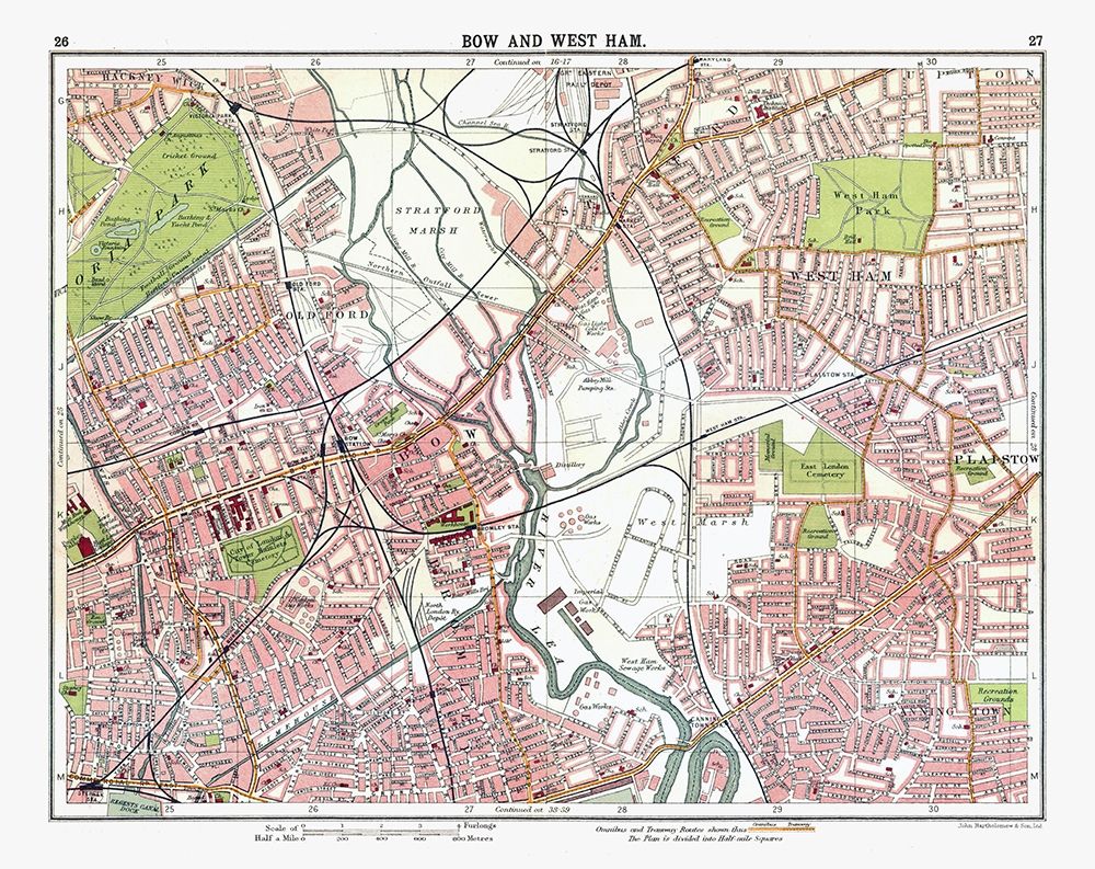 Bow West Ham London UK - Bartholomew 1921 art print by Bartholomew for $57.95 CAD