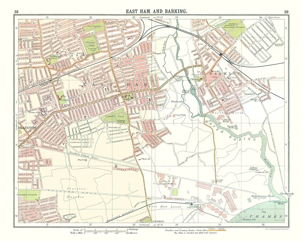 East Ham Barking London UK - Bartholomew 1921 art print by Bartholomew for $57.95 CAD