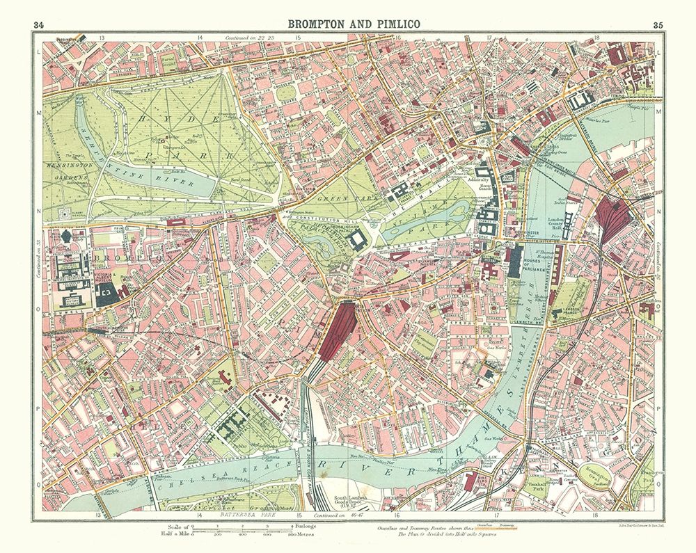 Brompton Pimlico London UK - Bartholomew 1921 art print by Bartholomew for $57.95 CAD
