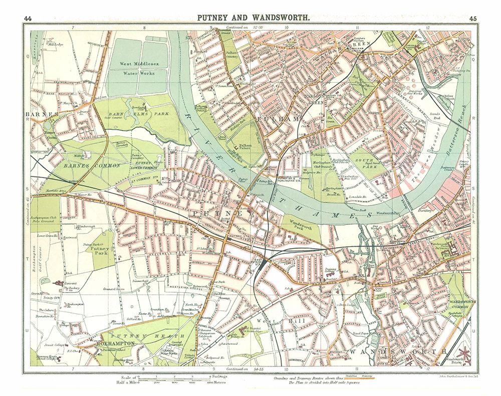Putney Wandsworth London UK - Bartholomew 1921 art print by Bartholomew for $57.95 CAD