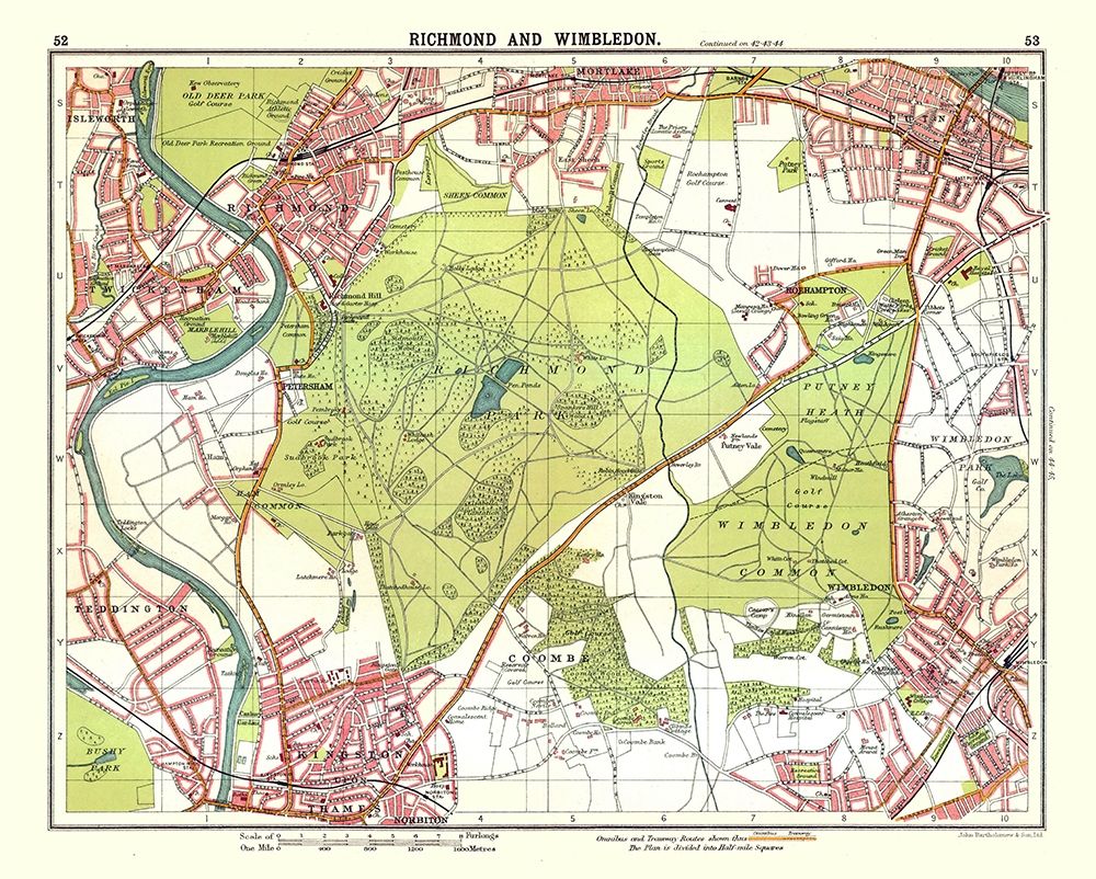 Richmond Wimbledon London UK - Bartholomew 1921 art print by Bartholomew for $57.95 CAD