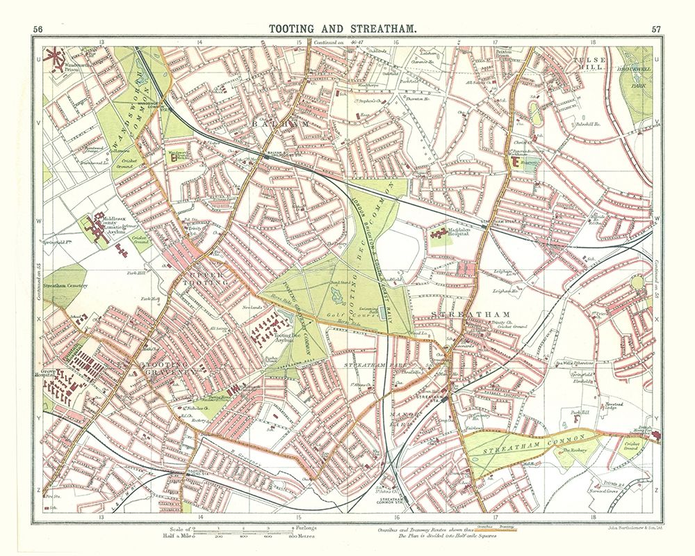 Tooting Streatham London UK - Bartholomew 1921 art print by Bartholomew for $57.95 CAD