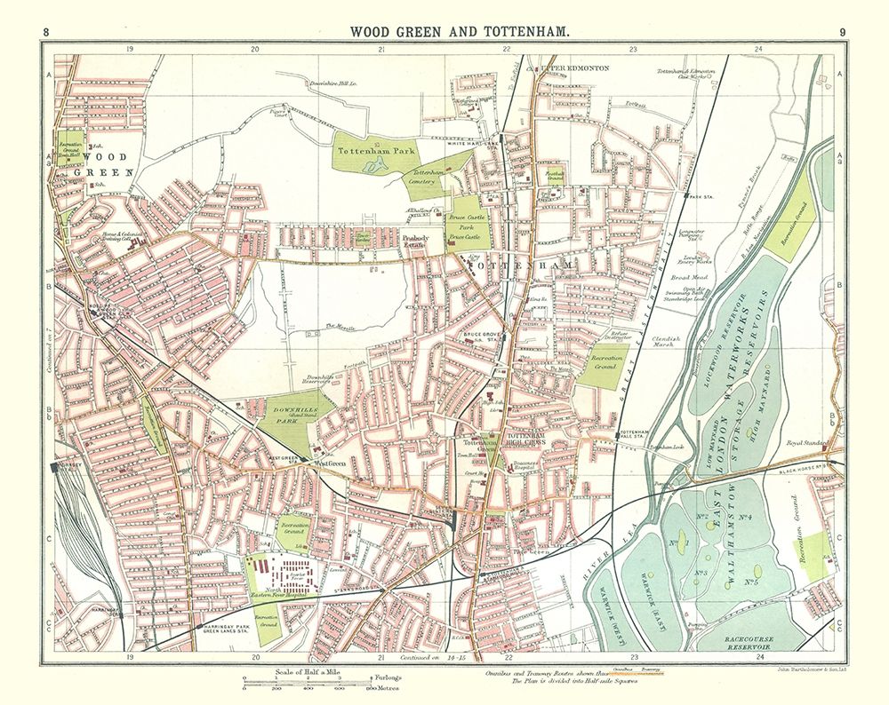 Wood Green Tottenham London UK - Bartholomew 1921 art print by Bartholomew for $57.95 CAD