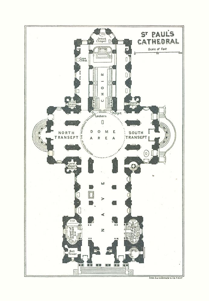 Saint Pauls Cathedral London UK - Bartholomew 1921 art print by Bartholomew for $57.95 CAD