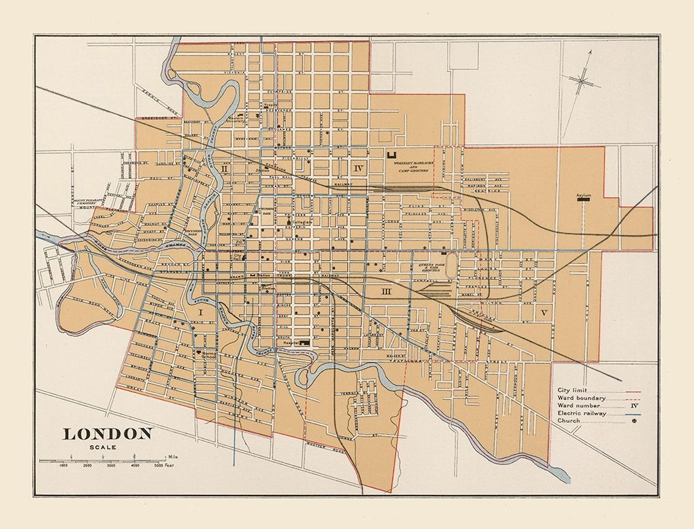 London Canada - Chalifour 1915 art print by Chalifour for $57.95 CAD