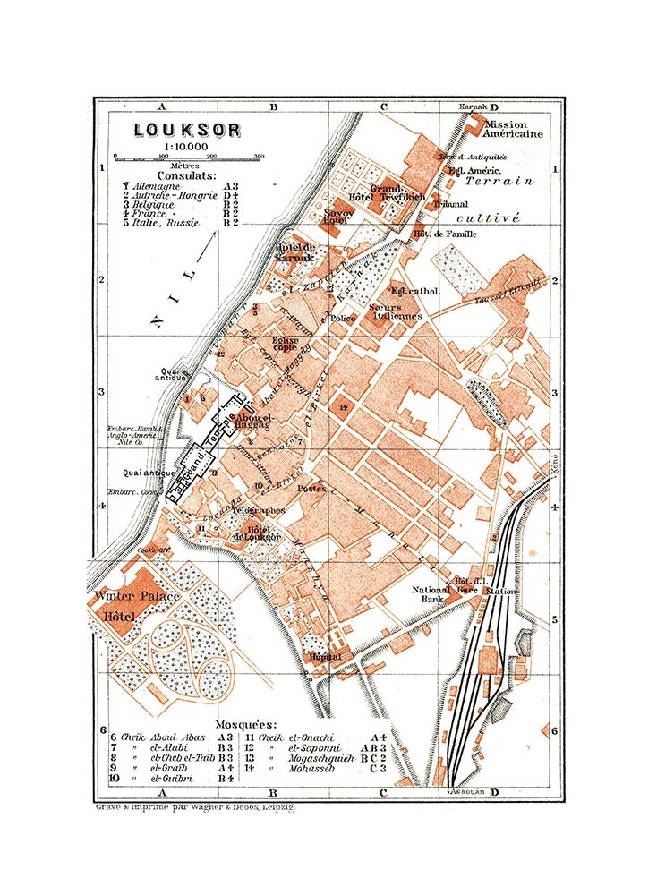 Africa Luxor Egypt - Baedeker 1913 art print by Baedeker for $57.95 CAD