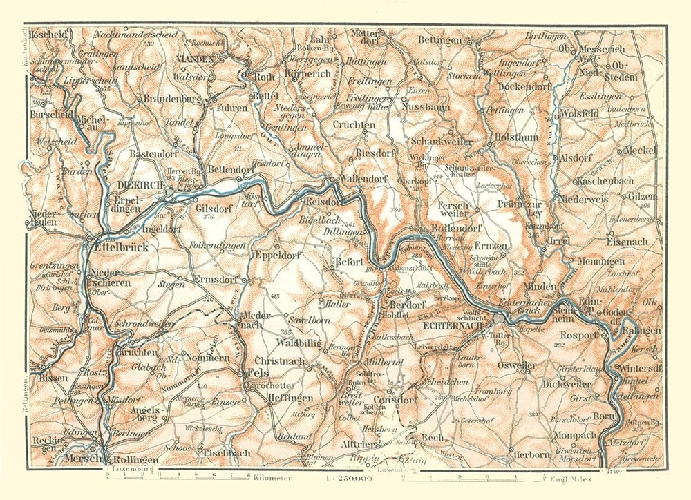 Echternach Luxembourg Europe - Baedeker 1910 art print by Baedeker for $57.95 CAD