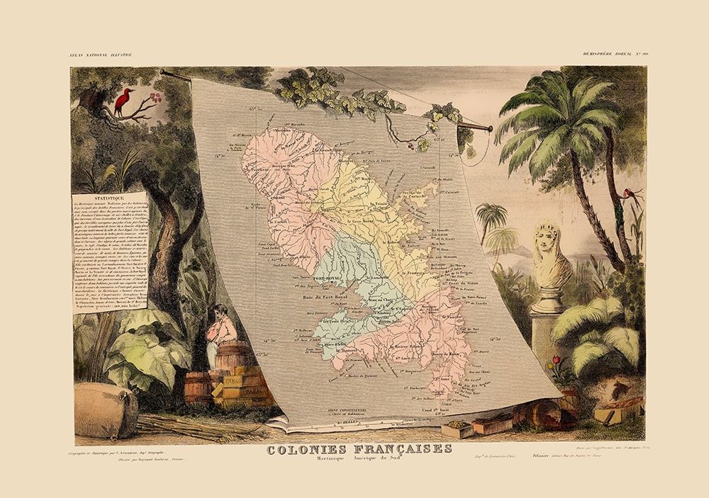 Caribbean Martinique - Levasseur 1850 art print by Levasseur for $57.95 CAD