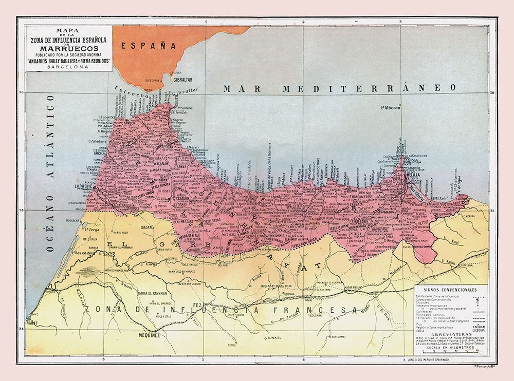 Africa Spanish Influence in Morocco - Pompido 1913 art print by Pompido for $57.95 CAD