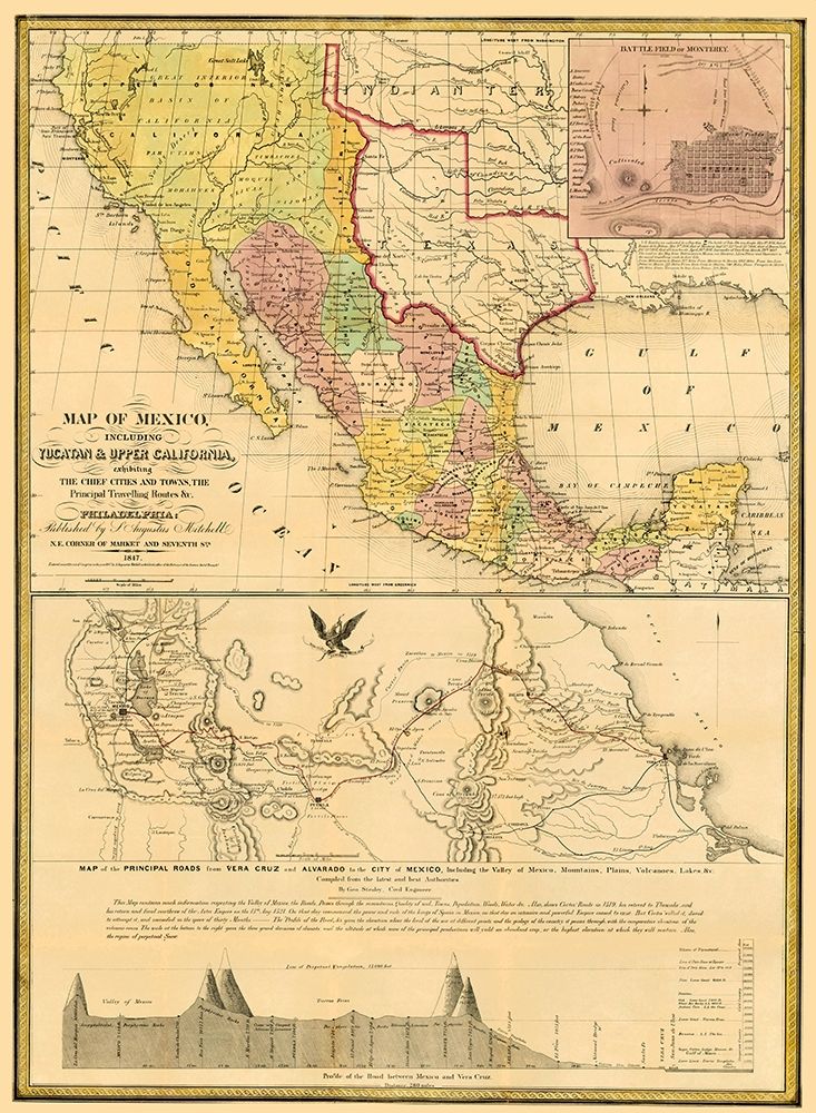 Mexico Yucatan Upper California United States art print by Mitchell for $57.95 CAD