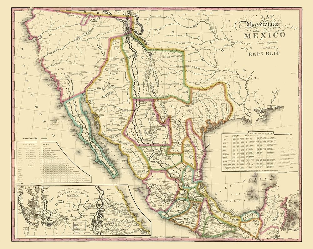 United States Mexico - Tanner 1826 art print by Tanner for $57.95 CAD