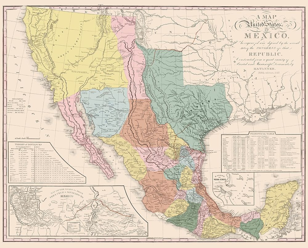 United States Mexico - Tanner 1847 art print by Tanner for $57.95 CAD