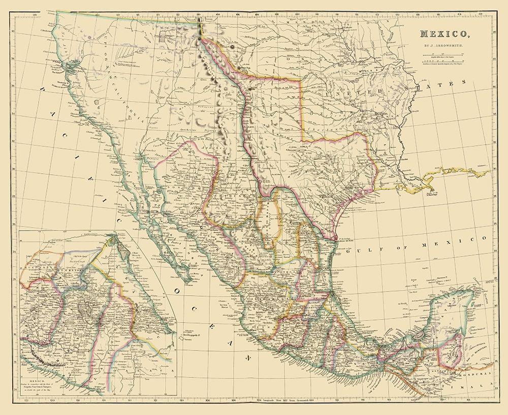 Mexico - Arrowsmith 1844 art print by Arrowsmith for $57.95 CAD