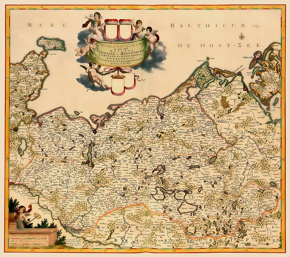 Mecklenburg Region Germany - De Wit 1688 art print by De Wit for $57.95 CAD