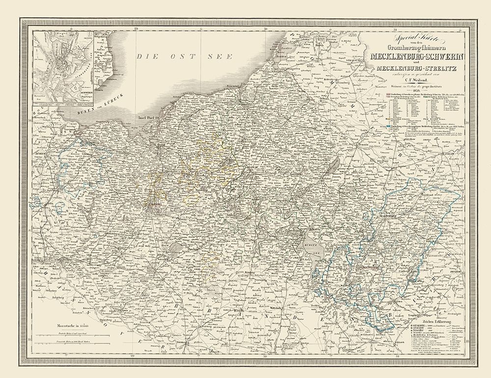 Mecklenburg Schwerin Strelitz Germany art print by Weiland for $57.95 CAD