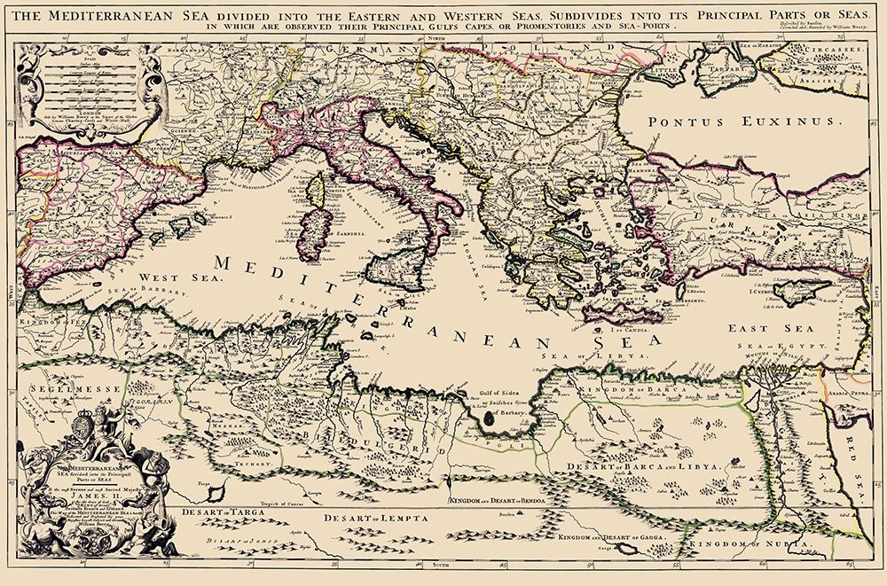 Mediterranean Sea Region - Berry 1685 art print by Berry for $57.95 CAD