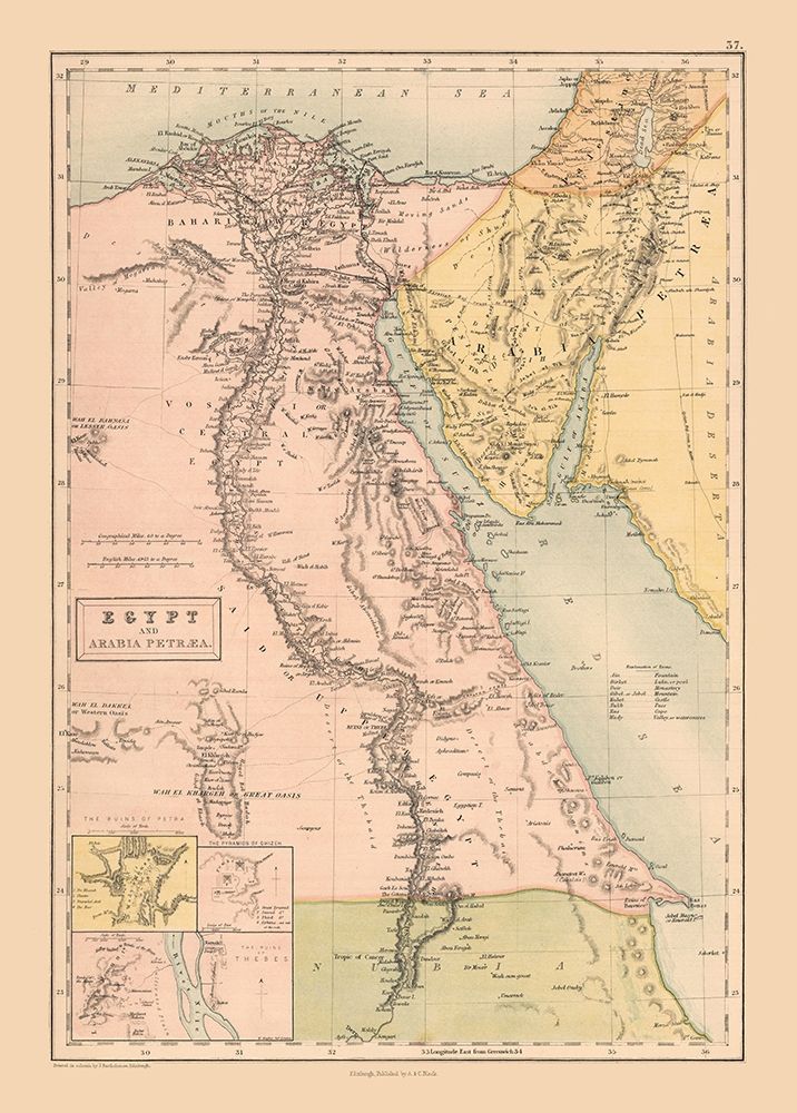 Middle East Egypt Arabia - Black 1867 art print by Black for $57.95 CAD