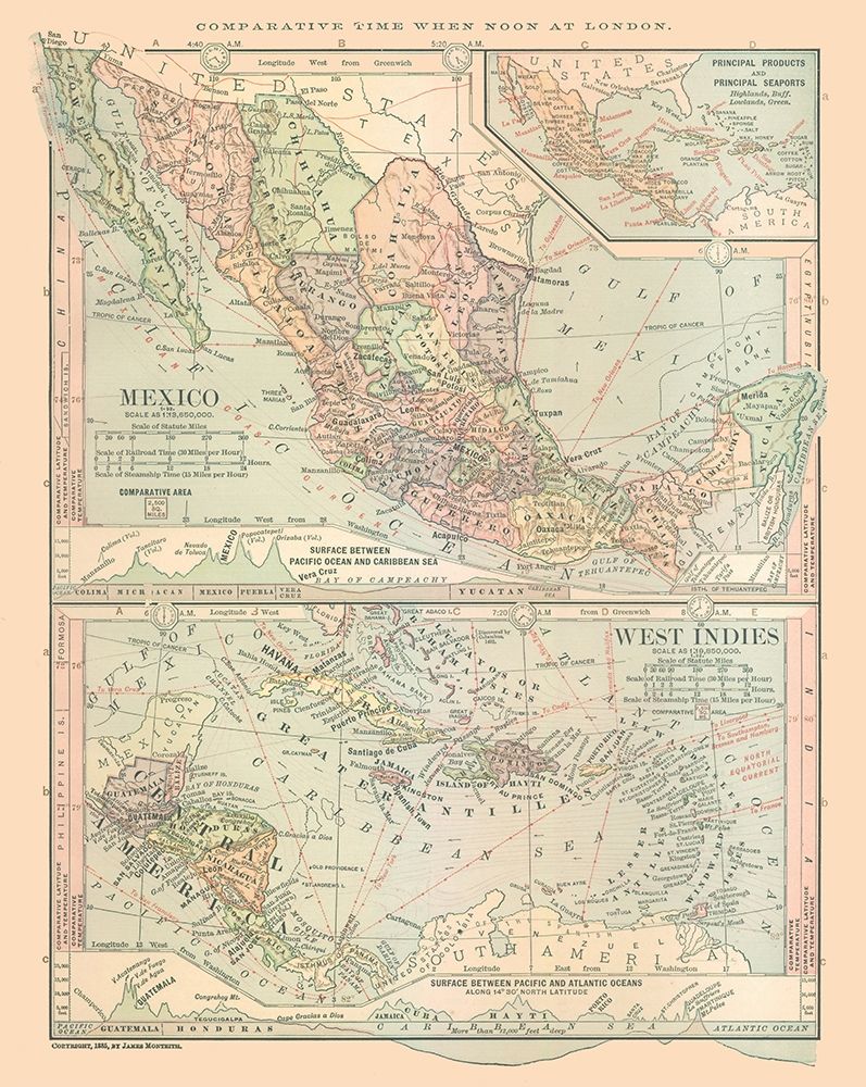 West Indies Central America Mexico Guatemala art print by Monteith for $57.95 CAD