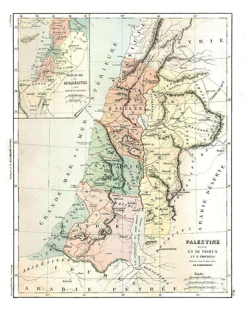 Middle East Palestine Kingdom of Israel art print by Cortambert for $57.95 CAD