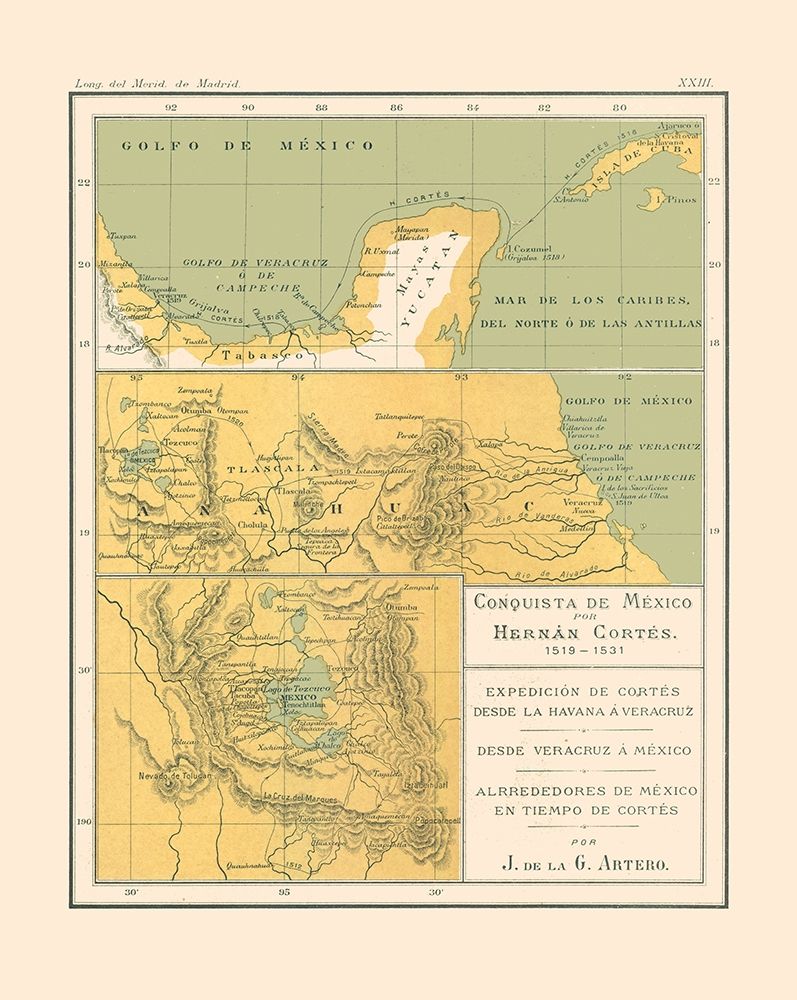Conquest of Mexico 1519 AD to 1531 AD - Artero art print by Artero for $57.95 CAD