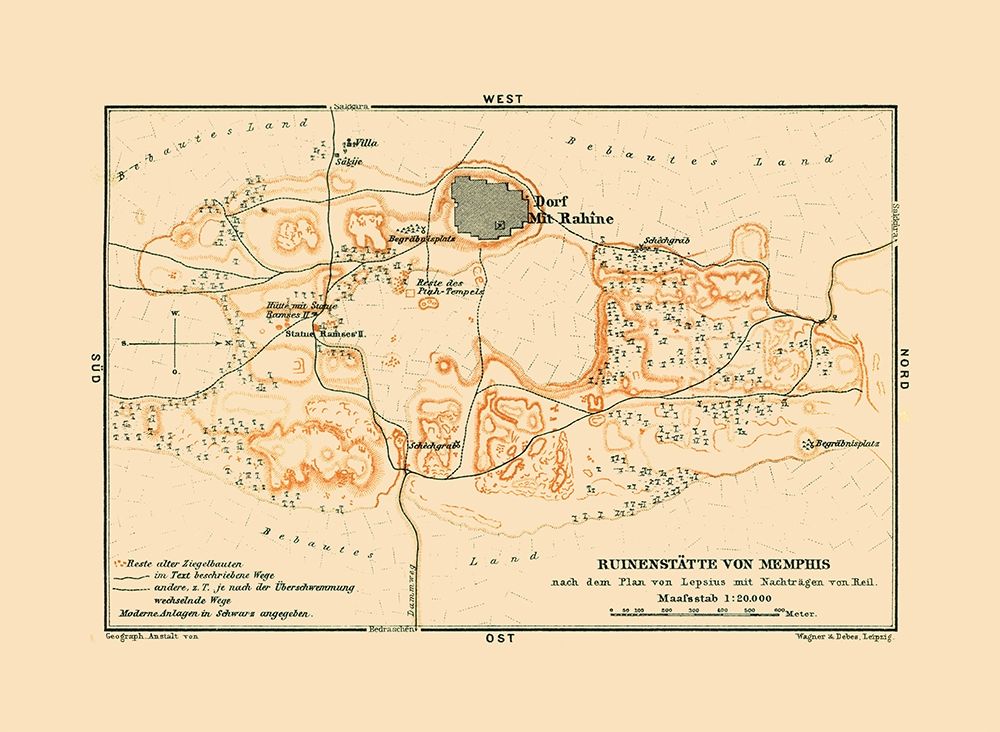 Memphis Egypt Africa - Baedeker 1913 art print by Baedeker for $57.95 CAD