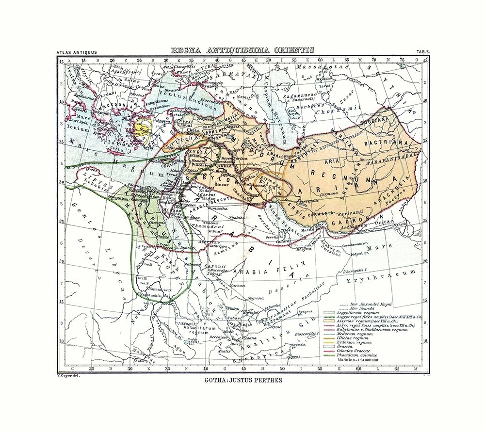 East Ancient Kingdom Middle East - Perthes 1896 art print by Perthes for $57.95 CAD