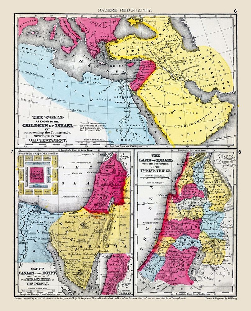 Sacred Geography Middle East - Mitchell 1844 art print by Mitchell for $57.95 CAD