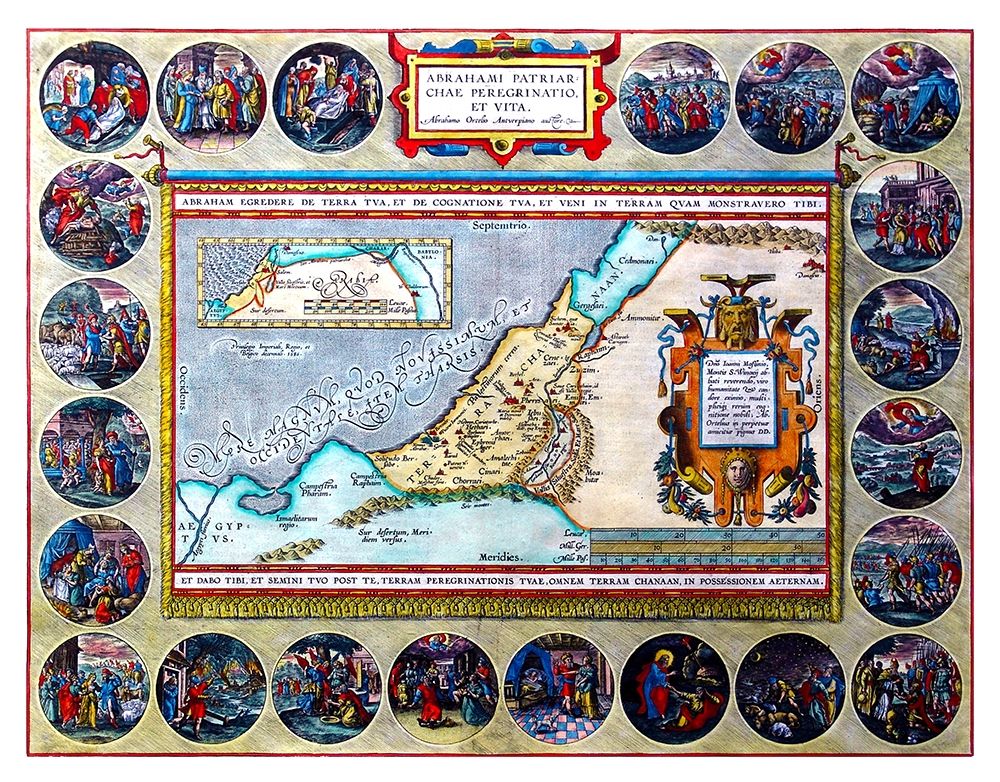 Travels of Abraham Middle East - Ortelius 1570 art print by Ortelius for $57.95 CAD
