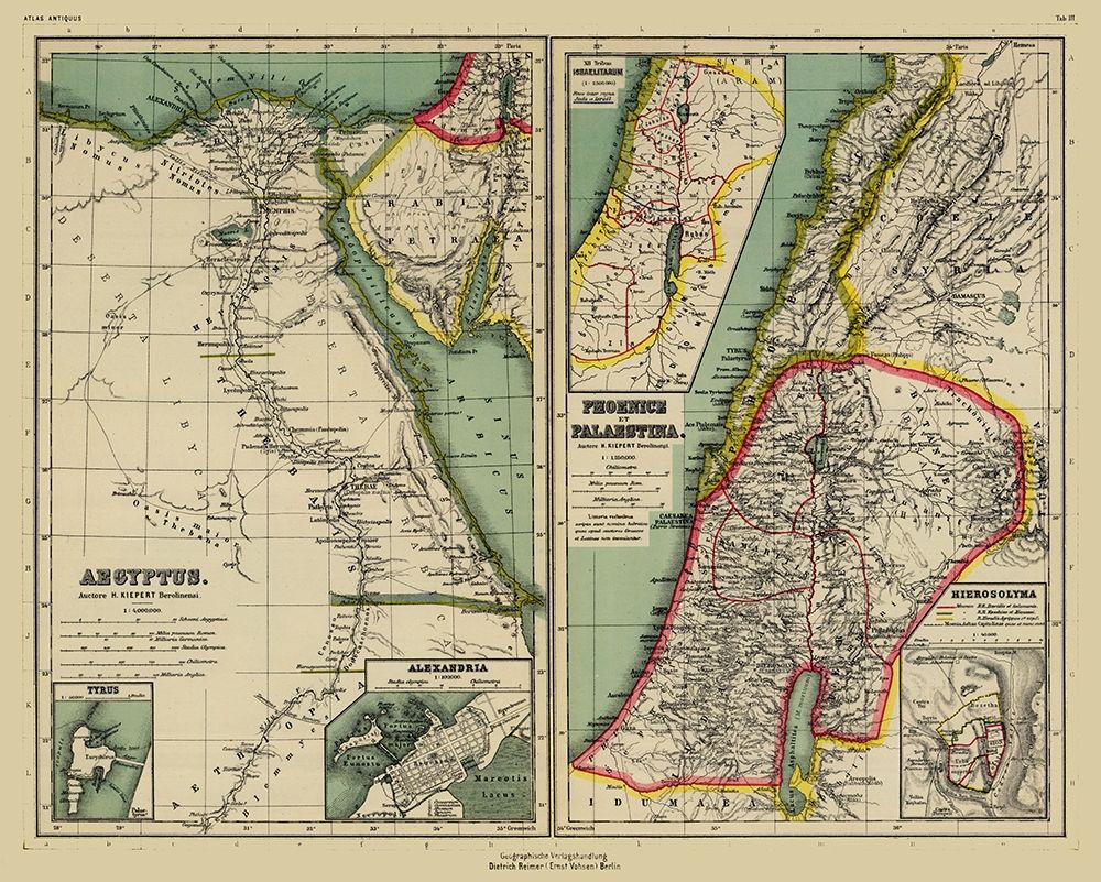 Middle East Egypt Palestina Phoenice - Kiepert art print by Kiepert for $57.95 CAD