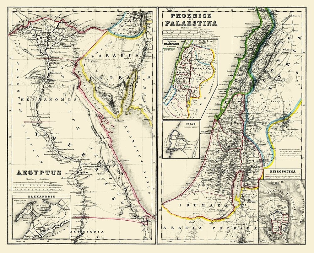 Middle East Egypt Palestina - Kiepert 1903 art print by Kiepert for $57.95 CAD
