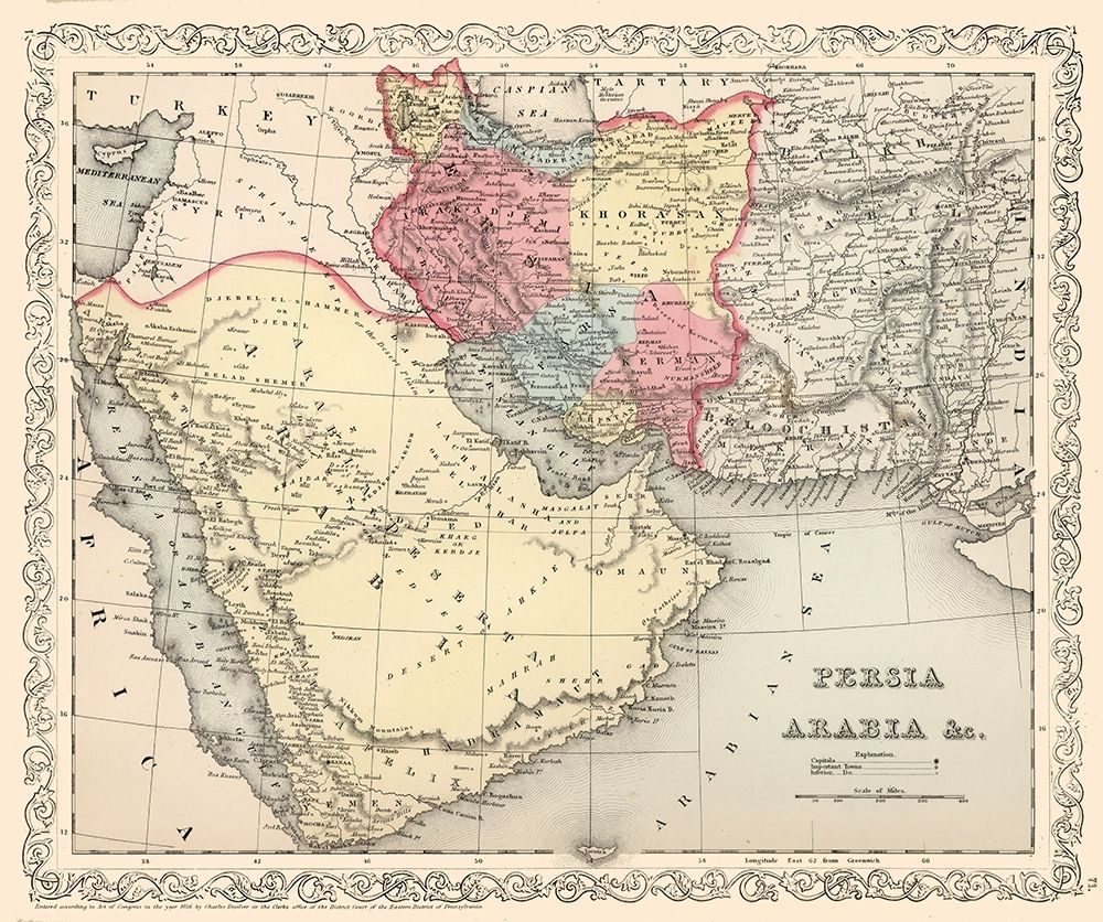 Middle East Persia Arabia - Mitchell 1857 art print by Mitchell for $57.95 CAD