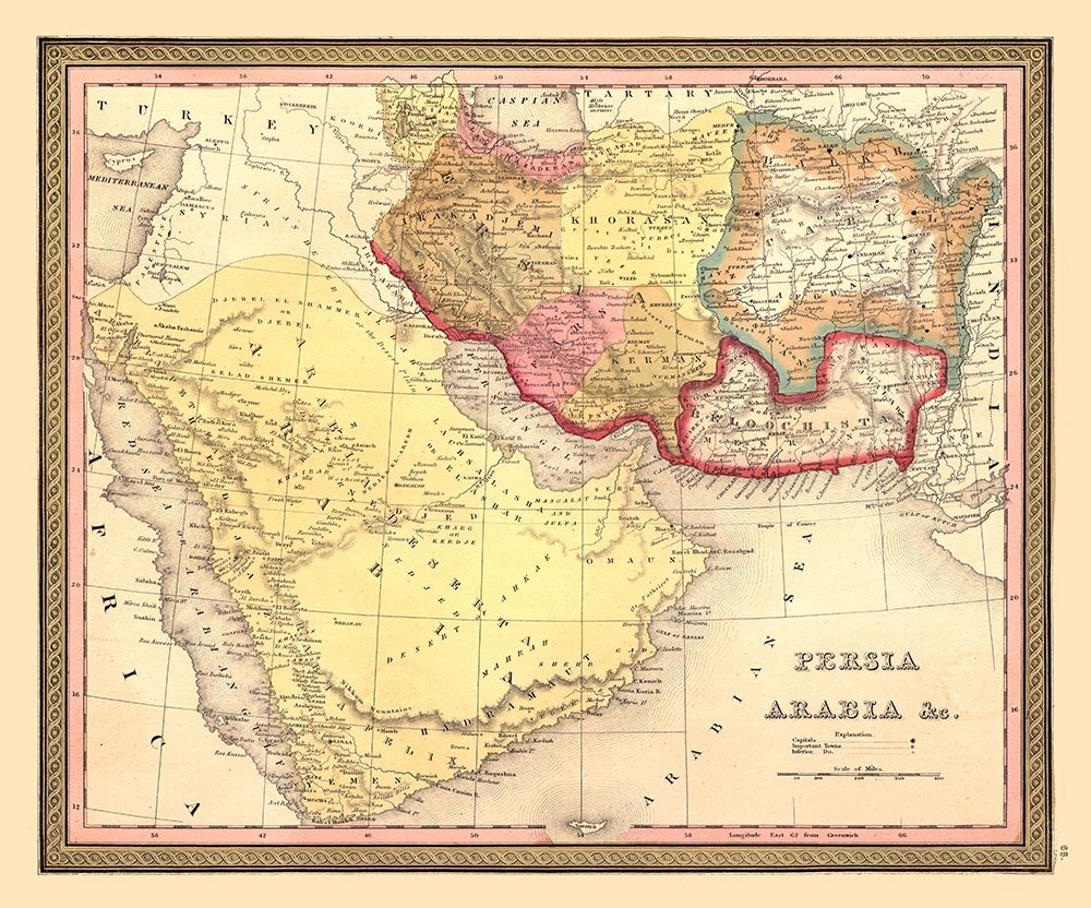 Middle East Persia Arabia - Mitchell 1849 art print by Mitchell for $57.95 CAD