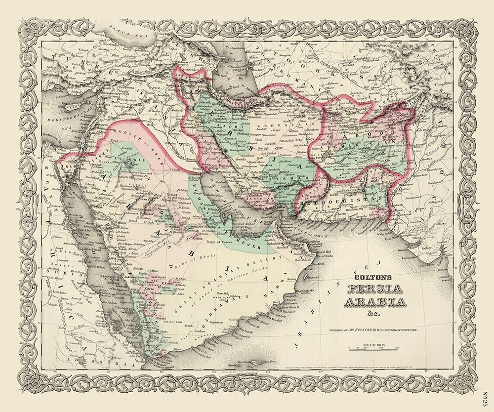 Middle East Persia Arabia - Colton 1855 art print by Colton for $57.95 CAD