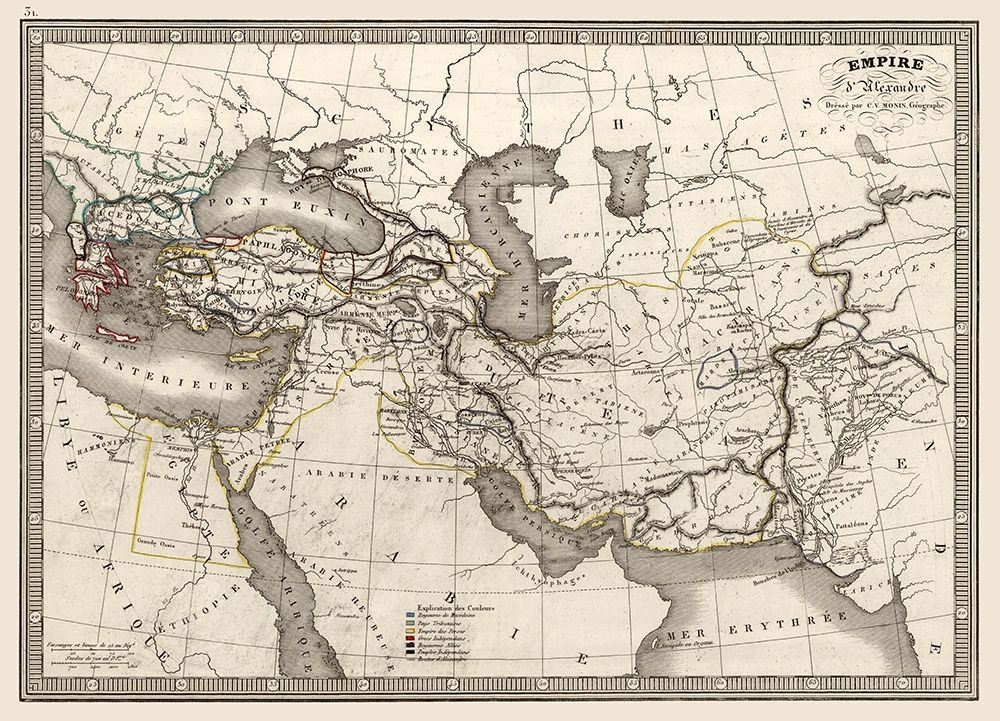 Alexander the Great Empire Middle East - Monin art print by Monin for $57.95 CAD