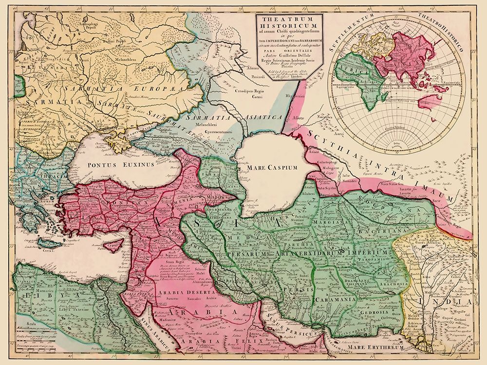 Middle East Europe - De Lisle 1712 art print by De L isle for $57.95 CAD