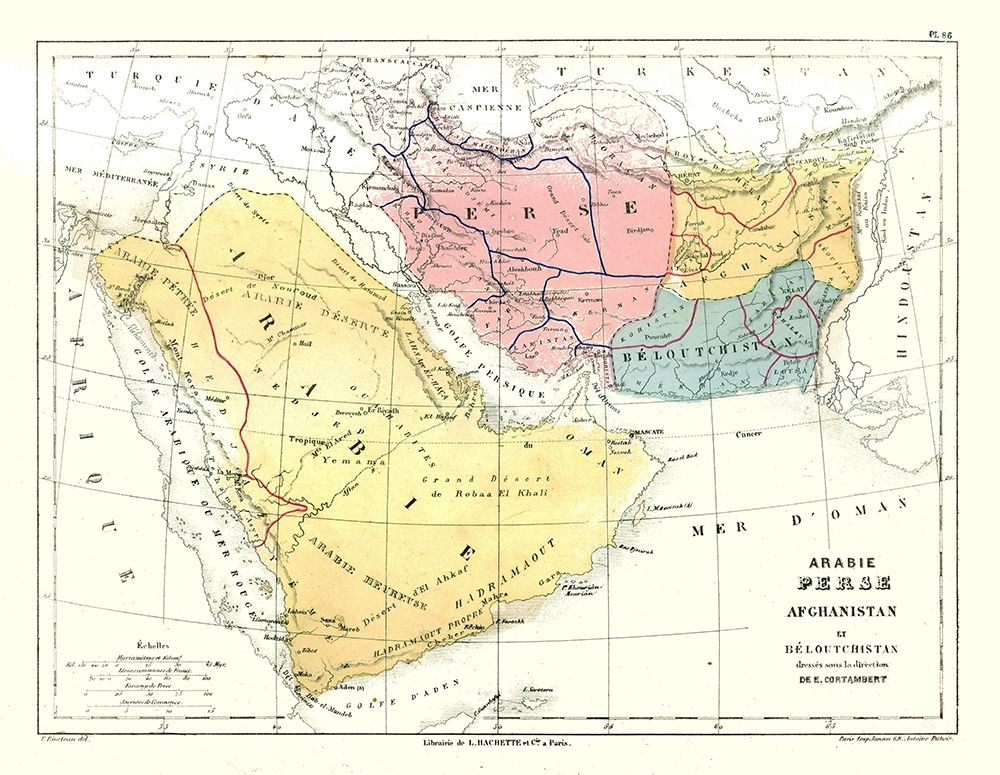 Middle East Arabia Persia Pakistan Afghanistan art print by Cortambert for $57.95 CAD