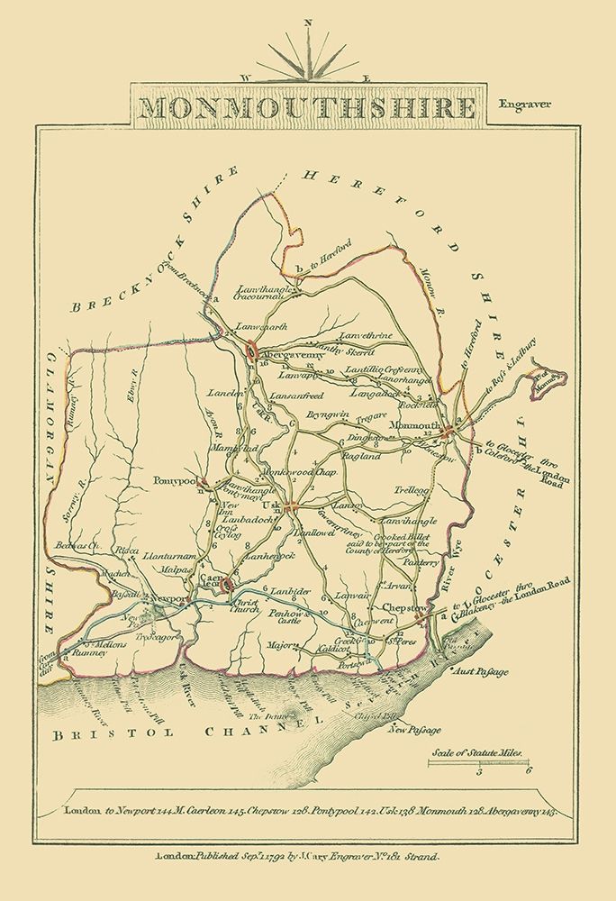 Monmouthshire County Wales Great Britain art print by Cary for $57.95 CAD