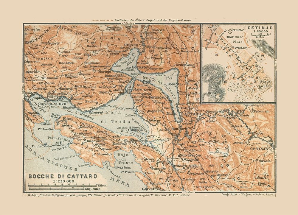 Europe Bay of Kotor Montenegro - Baedeker 1910 art print by Baedeker for $57.95 CAD