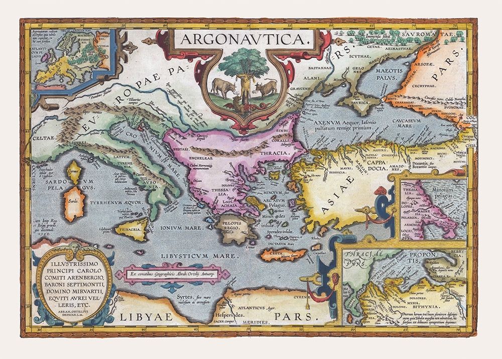 Argonauts Mideterranean Sea Europe - Ortelius 1570 art print by Ortelius for $57.95 CAD