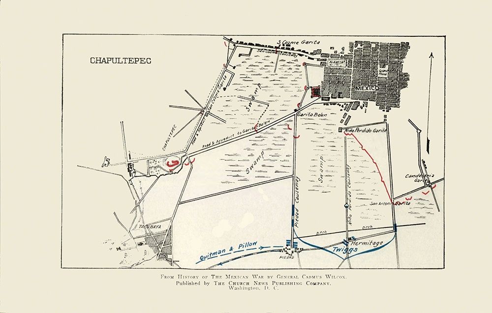 Chapultepec Battle 1 of 3 1892 art print by Church News Publishing for $57.95 CAD