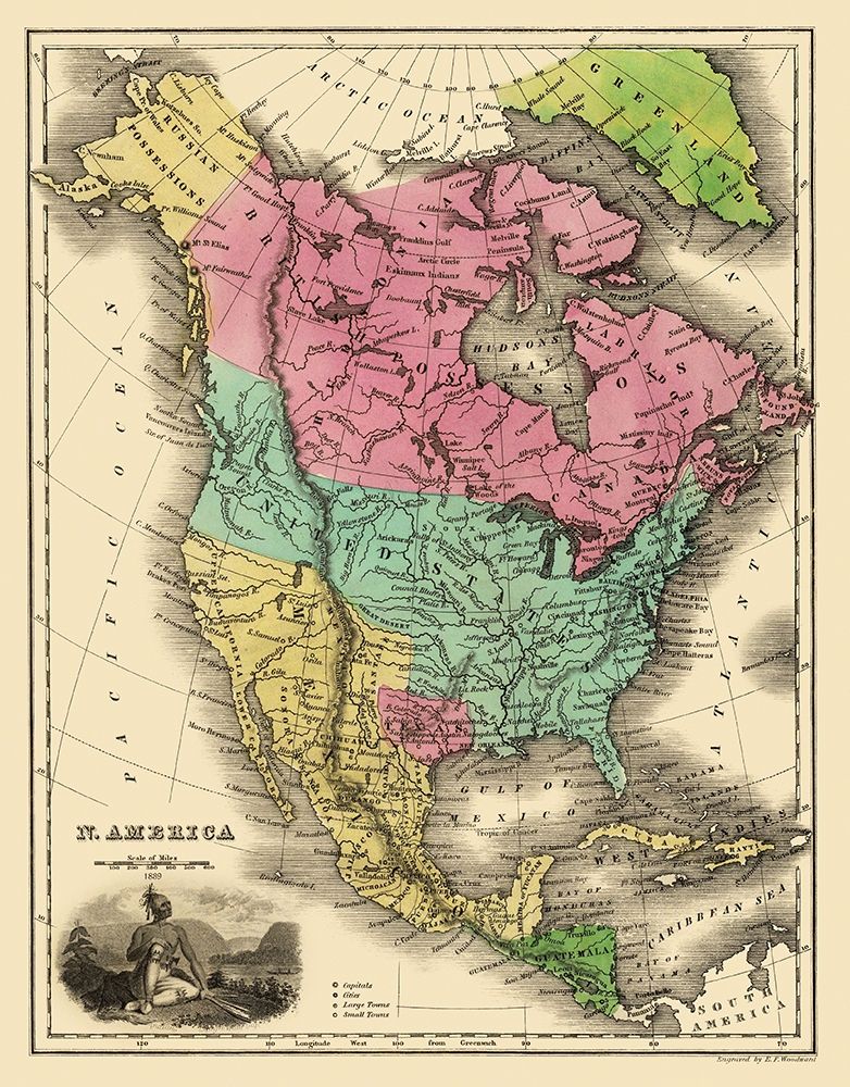 North America - Smiley 1842 art print by Smiley for $57.95 CAD