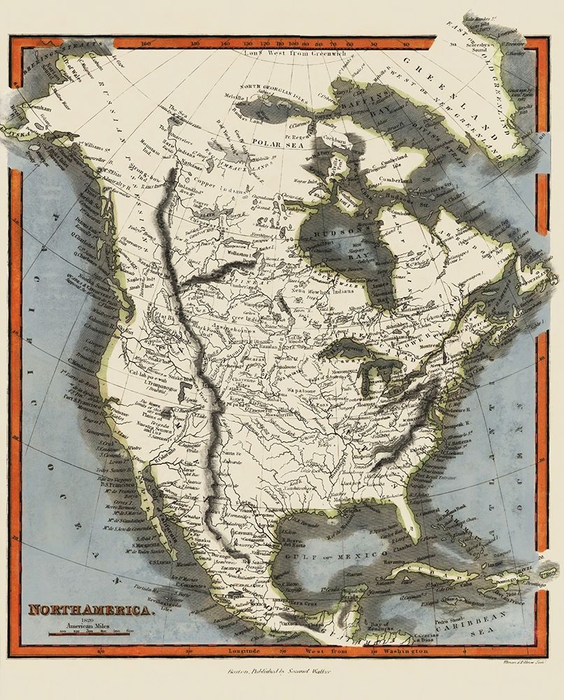 North America - Walker 1820 art print by Walker for $57.95 CAD