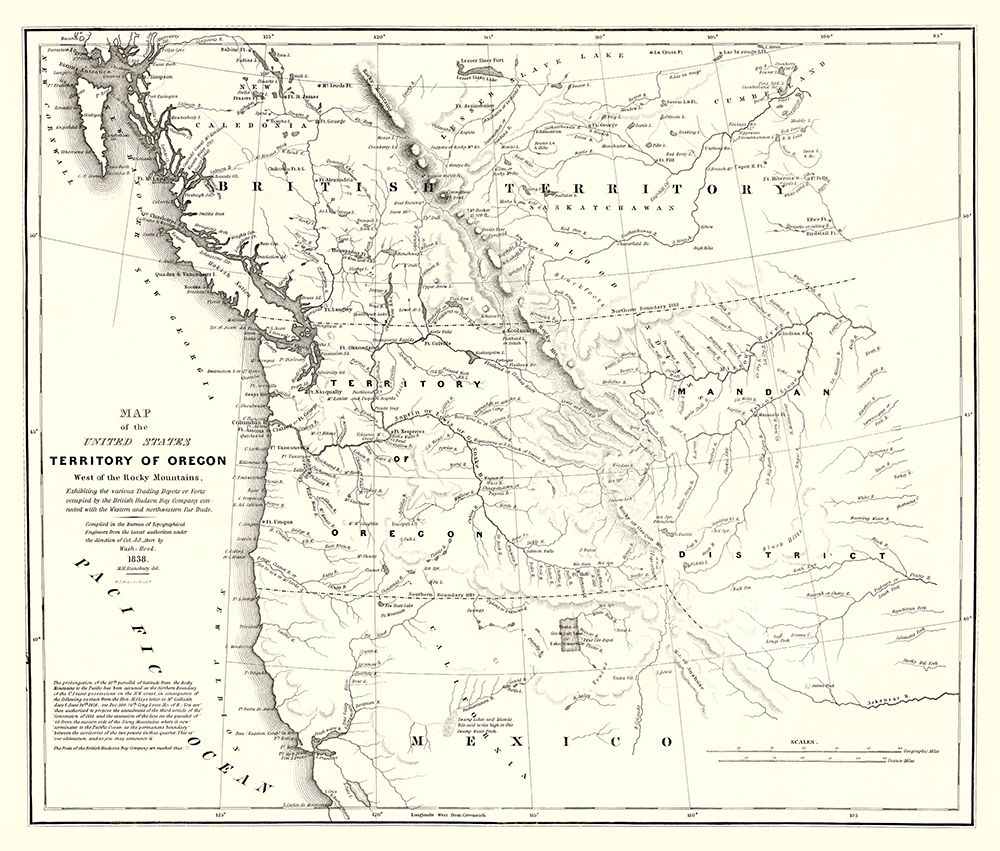 Oregon Territory United States - Stansbury 1838 art print by Stansbury for $57.95 CAD
