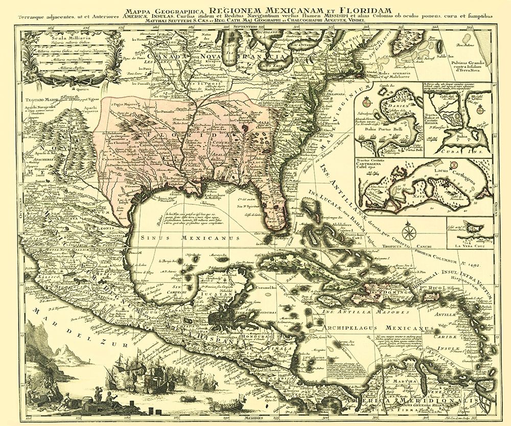 North America Region Mexico Florida United States art print by Vindel for $57.95 CAD