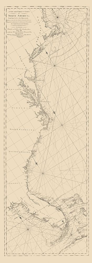 Cape Cod To Havannah - Moore 1784 art print by Moore for $57.95 CAD