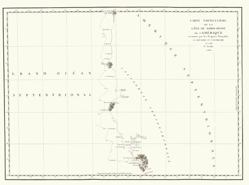North America Western Coast - La Perouse 1786 art print by La Perouse for $57.95 CAD